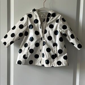 Little Me Black and White Polka Dot Raincoat